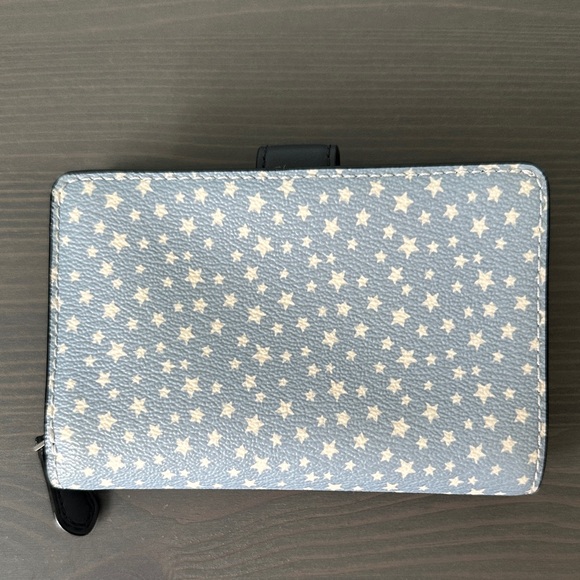 Coach Light Blue Star Pattern Wallet - Picture 2 of 7